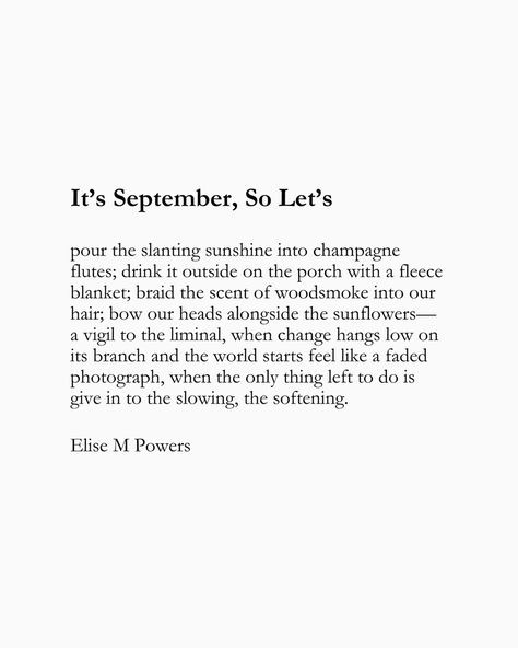 When you know everything is changing but nothing has🌻 I’m so excited to be starting a monthly poetry series!! At the beginning of each month I’ll post a new poem inspired by the season, just like I have for August and September. I’ll also offer an accompanying limited edition poetry print just for the month. You can purchase August’s poem today, but tomorrow it will be gone. September’s poem is already up in my print shop 🫶 if you’ve read this far use code FIVEOFF just cause :)🌻 *I’ve notic... September Poem, Nine Months, When You Know, The Beginning, So Excited, Print Shop, The Outsiders, Poetry, Limited Edition