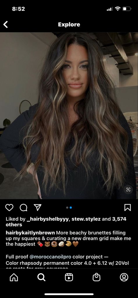 Dark Brown Hair With Lived In Highlights, Black Hair With Babylights And Money Piece, Money Prices On Dark Hair, Long Dark Dimensional Hair, Blended Balayage Brunettes Dark Brown, Dark Brown With Deminsion, Long Brunette Hair With Dimension, Dark Hair Lightened, Multitone Brown Hair Brunettes