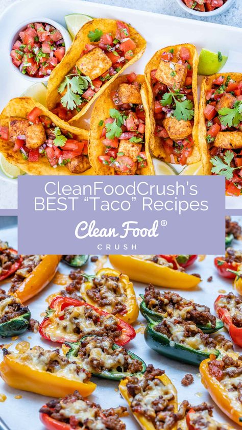 Clean Tacos, Clean Food Crush Recipes, Cleanfoodcrush Recipes, Clean Eating Tacos, Healthy Taco, Homemade Taco Seasoning Recipe, Eating Tacos, Loaded Sweet Potato, Healthy Tacos