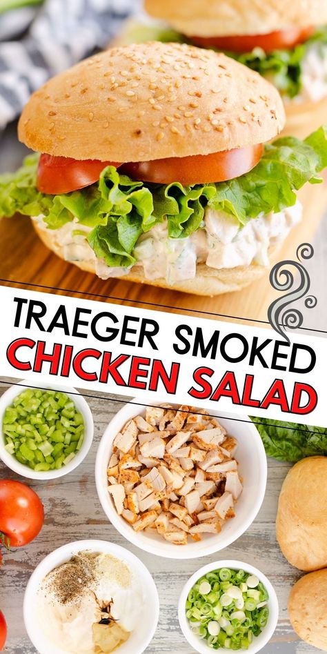 Smoked Chicken Appetizer, Smoked Chicken Salad Recipe, Salad Seasoning Recipe, Smoker Recipes Chicken, Smoked Chicken Salad, Spicy Chicken Breast, Chicken Salad Dressing, Traeger Cooking, Smoked Vegetables