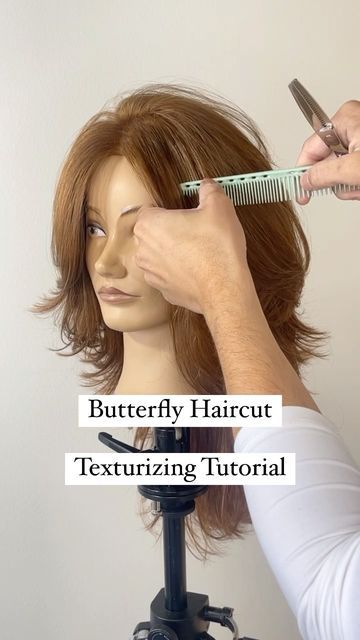 Butterfly Layered Haircuts For Medium Hair, Butterfly Layers Haircut Curly Hair, Razor Layered Haircuts Medium, Short Hair With Butterfly Layers, Butterfly Effect Haircut, Butterfly Layers Side Part, Steps Haircut For Short Hair, Adding Layers To Short Hair, Womens Butterfly Haircut