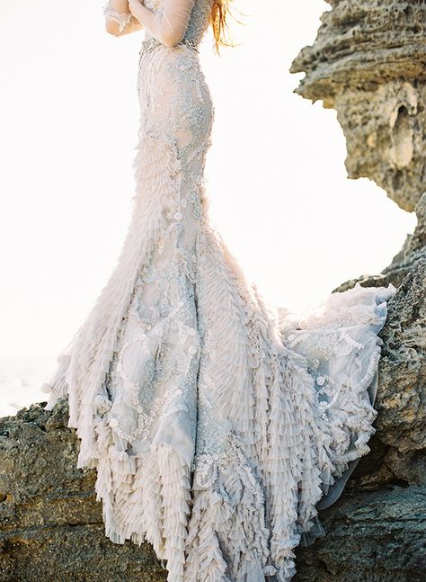 Coastal Wedding Inspiration, Dress Pictures, Festa Party, Dusty Blue Weddings, Blue Wedding Dresses, Coastal Wedding, Wedding Gowns Lace, Colored Wedding Dresses, Wedding Dress Inspiration