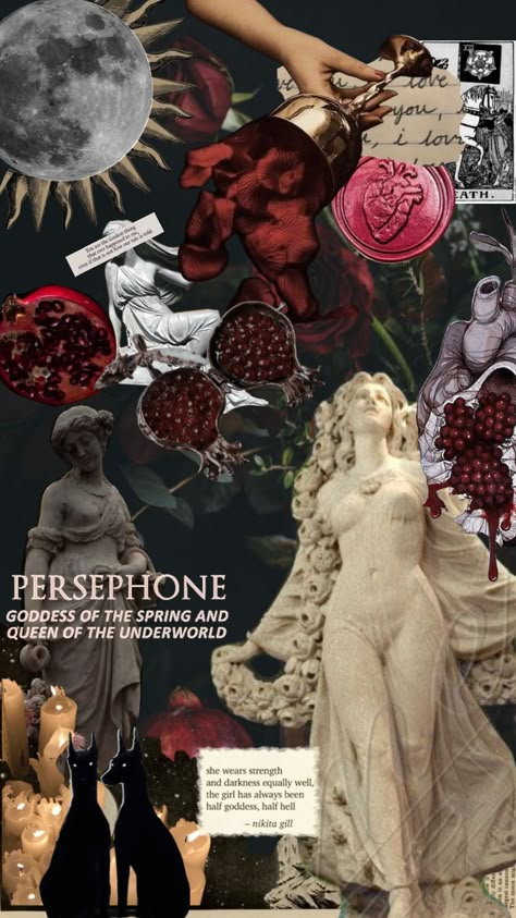 Underworld Goddess, Persephone Goddess, Greek Mythology Gods, Greek Gods And Goddesses, Witchy Wallpaper, Greek Mythology Art, Hades And Persephone, Mythology Art, Greek Myths