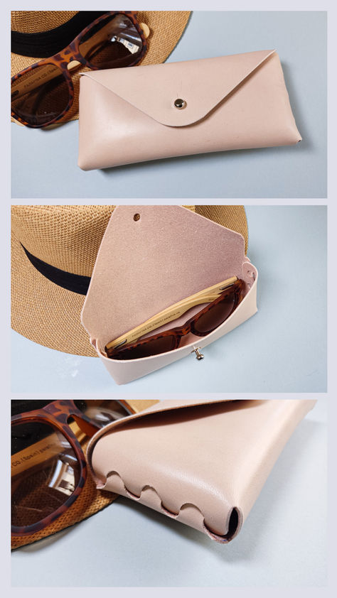 Start your leather crafting adventure with our no-sew leather glasses case PDF pattern! This beginner-friendly DIY project is perfect for summer and combines simplicity with stylish design. Protect your sunglasses in a custom-made, chic leather case that's easy to create. Ideal for anyone interested in crafts, DIY, and design. Click to download the pattern and begin crafting your unique glasses case today! Summer Diy Projects, Unique Glasses, Leather Glasses Case, Leather Crafting, Diy Summer, Cases Diy, Chic Leather, Summer Projects, Summer Diy