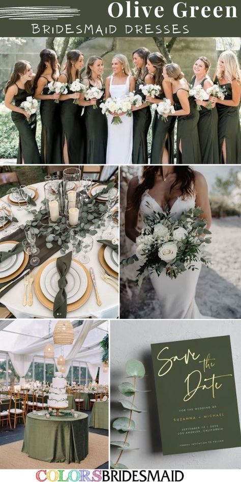 Rustic White And Green Wedding, All White And Greenery Wedding, Green Wedding Theme Receptions, Olive Green Tablecloth Wedding, October Wedding Ideas Green, Olive Tablecloth Wedding, Olive Green Beach Wedding Theme, Green Cream And Black Wedding, Olive Green Wedding Theme Color Schemes Flowers