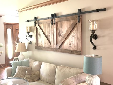 Farmhouse, barn door, rustic, DIY Mini Barn Doors For Windows, Barn Door Shutters Indoor, Barn Door Window Shudders, Barn Door Window Shutters Indoor, Barn Door In Mobile Home, Small Barn Jouse Front Porch Barn Doors, Shutters Indoor, Window Shutters Indoor, Barn Door Shutters