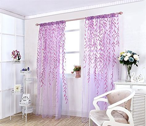 Panel Drapes, Leaf Curtains, Voile Panels, Window Sheers, Tulle Curtains, Voile Curtains, Room Window, Sheer Curtain Panels, Drape Panel