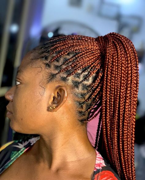 Giwa Oluwafunke on Instagram: “KNOTLESS braids in #350  Hair installed for  @faymous_bibz  Braids by yours truly  @funky_signature   I keep telling you we have the best…” Knotless Color Braids Ideas, Colored Knotless Braids On Dark Skin, Colour 350 Braids, 350 Braiding Hair, Color 350 Knotless Braids, 350 Box Braids Color, 350 Braids, Braids Color Ideas, Ginger Knotless Braids