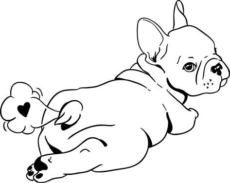 Easy Frenchie Drawing, Frenchie Puppy Drawing, Frenchie Coloring Pages, French Bulldog Drawing Easy, Frenchie Drawings, Frenchie Sketch, Frenchie Tattoo Outline, Frenchie Cartoon, French Bulldog Sketch