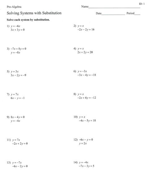 Solving for Y Worksheet Worksheets solving System Equations by Substitution Graphing Inequalities, Math Solver, Solving Inequalities, Simultaneous Equations, Writing Linear Equations, Two Step Equations, Maths Exam, Systems Of Equations, Algebra Worksheets