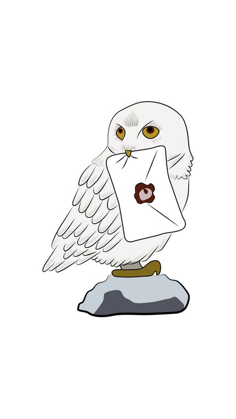 The cutie brought you a significant mail in our fanart Harry Potter Hedwig Sticker. She was Harry Potter's pet snowy owl given as an eleventh birthday gift from Rubeus Hagrid. Hagrid bought her at... Owl Emporium Harry Potter, How To Draw Hedwig Step By Step, Hedwig Fanart, Edwige Harry Potter, Owl Drawing Simple, Fanart Harry Potter, Harry Potter Birthday Cards, Harry Potter Gifts Diy, Harry Potter Pets