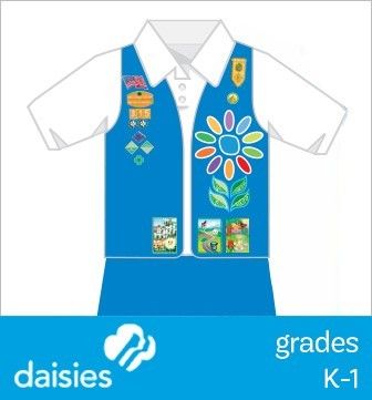 Girl Scout Badge Placement, Girl Scout Daisy Uniform, Girl Scout Daisy Vest, Girl Scout Daisies, Girl Scout Daisy Petals, Girl Scout Vest, Girl Scout Uniform, Daisy Troop, Girl Scout Patches