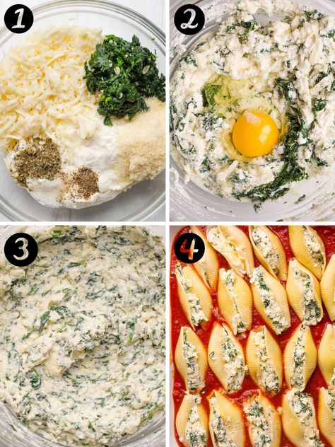 Baked Stuffed Shells Ricotta, Stuffed Shell Recipes Ricotta, Ricotta Filled Shells, Jumbo Shells Stuffed Ricotta, Meals With Jumbo Shells, Ricotta Cheese Recipes Pasta Stuffed Shells, Cream Cheese Stuffed Pasta Shells, Ricotta Stuffed Pasta, Spinach Stuffed Shells With Meat Sauce