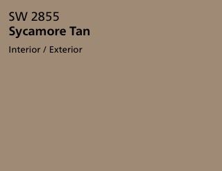 Siding, Corner Posts - Paint - Sherwin Williams, Sycamore Tan, SW2855, LRV27/41 max allowed Sycamore Tan Sherwin Williams, Tan Cabinets, Tan Paint, Porch Paint, Cabinet Paint, Cabinet Paint Colors, European Farmhouse, Sherwin Williams Paint Colors, Desert Painting