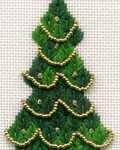 How to transfer an embroidery design – Needle Work Needlepoint Christmas Tree Stitches, Christmas Tree Needlepoint, Needlepoint Christmas Tree, Needlepoint Trees, Needlepoint Tree, Embroidered Fern, Fern Stitch, Leaf Stitch, Bordados Tambour