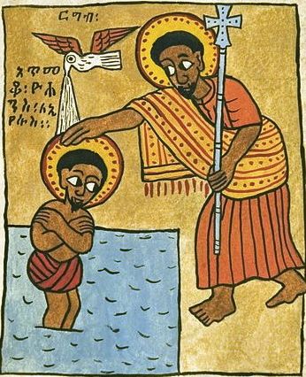 Be ODD like John the Baptist, and "Cry Out in the Wilderness!" Healed Man, Ethiopian Church, Ethiopian Icons, Ethiopian Bible, Reggae Poster, Baptism Of Jesus, Ethiopian Art, Coptic Art, Baptism Of Christ