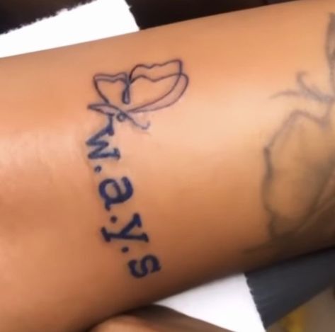 Small Ways Tattoo, 4lifers Tattoo, W.a.y.s Tattoo, Ways Tattoo Jhene Aiko, Ways Tattoo, Thigh Piece Tattoos, Cute Foot Tattoos, Virgo Tattoo Designs, Cute Thigh Tattoos