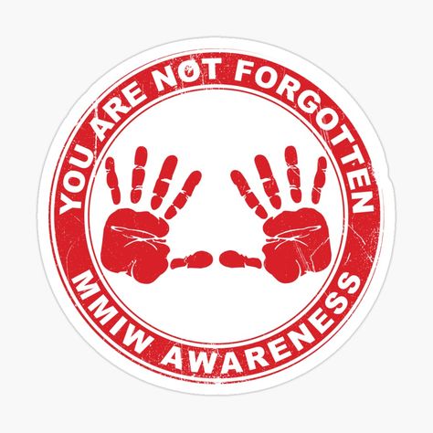 "MMIW Clothing Missing Murdered Indigenous Women Awareness" Sticker by MarOlv | Redbubble Mmiw Red Hand Print, Mmiw Beadwork, Red Hand Print, Indigenous Quotes, Traditional Pictures, Mmiw Awareness, Native American Wallpaper, Women Awareness, Feather Stickers