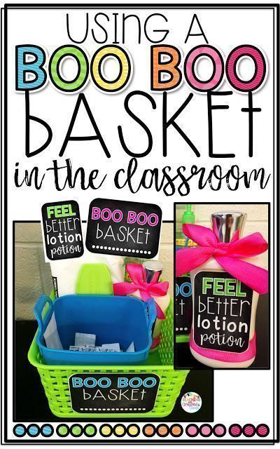 such a great idea- teach students how to help themselves if they have just a tiny boo-boo! #howtorunadaycare Planning School, Prek Classroom, Boo Basket, 3rd Grade Classroom, 2nd Grade Classroom, Classroom Behavior, First Grade Classroom, New Classroom, Teacher Organization