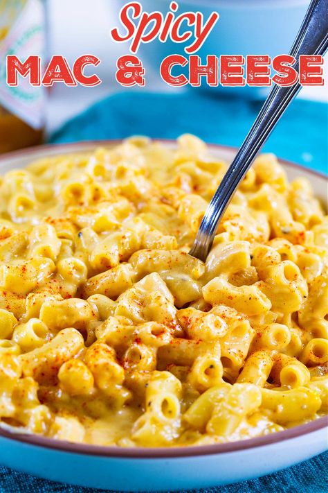 Spicy Mac and Cheese recipe. Spicy Baked Mac And Cheese, Spicy Chicken Mac And Cheese, Spicy Macaroni And Cheese, Spicy Mac And Cheese Recipe, Spicy Mac N Cheese, Honey Pepper Chicken, Velveeta Mac And Cheese, Spicy Mac And Cheese, Southern Foods