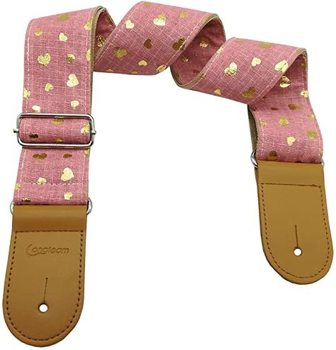 Pink Guitar, Ukulele Straps, Guitar Kids, Guitar Girl, Bass Music, Guitar Gear, Music Accessories, Leather Floral, Guitar Neck