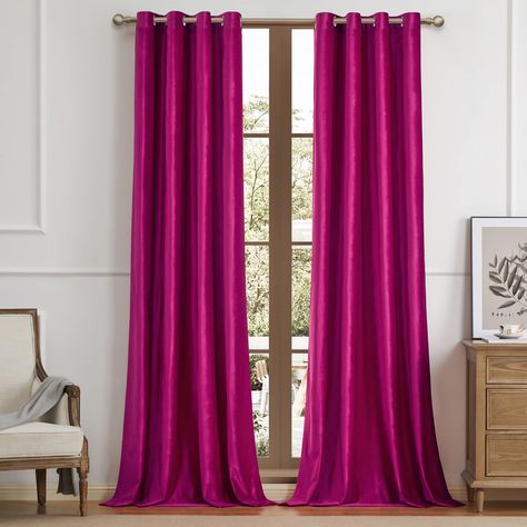 Luxury Curtains Pink, Pink Window Drapes, Pink Walls Bedroom Curtains, Hot Pink Gray And White Bedroom, Pink Fabric Curtains, Navy And Pink Living Room Curtains, Pink And Blue Living Room Curtains, Teal Walls Pink Curtains, Red Sofa Teal Curtains