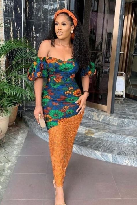 Wedding Guest Ankara Outfit, Simple Nigerian Wedding Guest Outfit, Ankara Dress Styles For Wedding Guest, Wedding Guest Ankara Styles, Owambe Gown Styles, African Wedding Guest Outfit Classy, Ankara Outfits For Ladies, Ankara Wedding Guest Outfit, Occasional Outfits