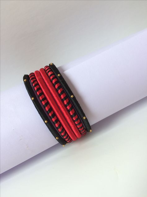 Black and red silk thread bangles Silk Thread Earrings Designs, Silk Thread Bangles Design, Silk Bangles, Silk Thread Earrings, Thread Bangles Design, Colorful Bangles, Bangles Diy, Beautiful Beaded Jewelry, Silk Jewelry