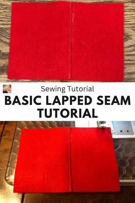 A lapped seam is formed when one fabric layer is lapped over the other and topstitched in place. This tutorial will show the basic lapped seam. This seam can be used when stitching a regular seam is difficult such as when sewing a blouse yoke or curved pieces. Lapped Seam, Blouse Yoke, Flat Felled Seam, Straight Pins, French Seam, How To Sew, Learn To Sew, Sewing Techniques, Top Stitching