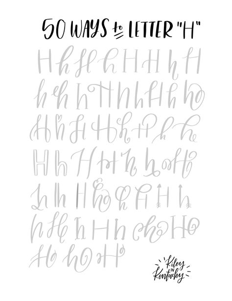 50 ways to letter H Brush Lettering Practice, Calligraphy Doodles, Alfabet Letters, Hand Lettering Inspiration, Hand Lettering Fonts, Hand Lettering Alphabet, Creative Lettering, Calligraphy Alphabet, Letter H