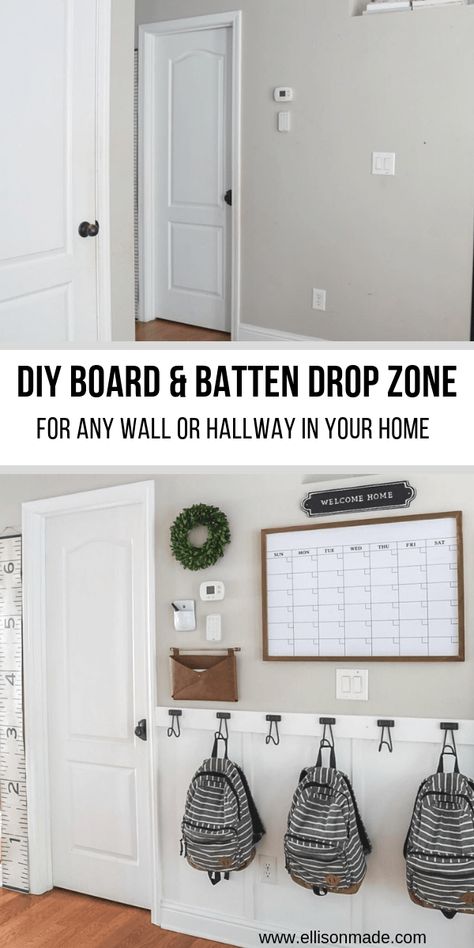 Simple Crepes, Hallway Diy, Home Command Center, Crepes Recipe, Sweet Crepes, Board Batten, Family Command Center, Diy Entryway, Drop Zone