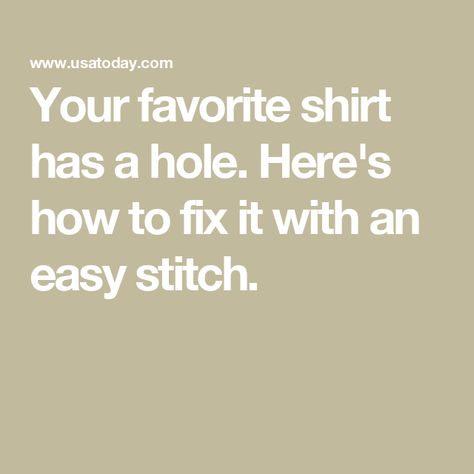 Your favorite shirt has a hole. Here's how to fix it with an easy stitch. Hand Sewing Stitches, Small Sewing Kit, Portable Sewing Kit, Easy Magic, Repair Clothes, Fabric Shaver, Needle Threader, Wool Dryer Balls, Lint Remover