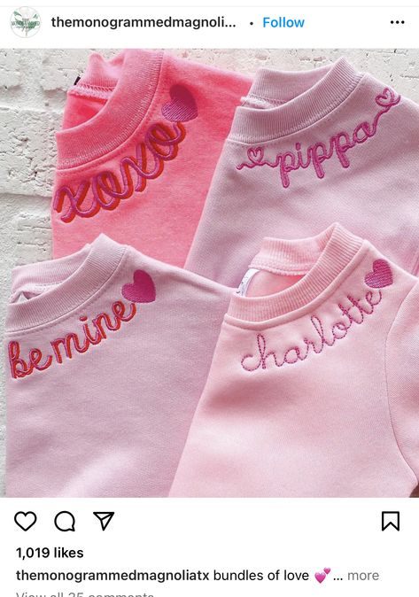 Valentines Embroidery Sweatshirt, Embroidery Sweater Diy, Valentines Embroidery, Valentines Classroom, Valentines Embroidery Designs, Embroidered Canvas Art, Business Clothing, Valentine Embroidery, Diy Sweater