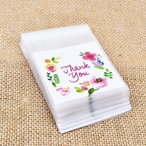 Wish | 100Pcs Plastic Bags Thank you Cookie&Candy Bag Self-Adhesive For Wedding Birthday Party Gift Bag Biscuit Baking Packaging Bag Thank You Cookies, Dulces Halloween, Baking Packaging, Biscuit Bake, Dekor Diy, For Wedding, Cookie Bags, Cadeau Diy, Packaging Bag