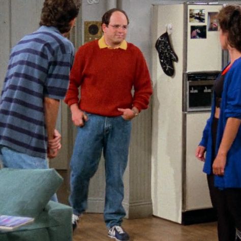 #seinfeld #kramer #jerryseinfeld #elainbenes #elaine #georgecostanza #90s #sitcom #seinfeldicon #icon George Costanza Outfits, Seinfeld Fashion, Guitarist Style, Seinfeld Kramer, George Costanza, Zoot Suit, Make Em Laugh, Jerry Seinfeld, Ivy Style