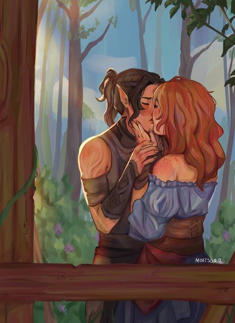 https://twitter.com/mintsoir/status/1554445468494487553?t=NXFBApiggt5vTyyqEHj-sA&s=19 Sapphic Fantasy Art, Dnd Couple, Mermaid In Love, Wlw Art, Kiss Painting, Kiss Art, Romantic Fantasy, Lesbian Art, Lgbt Art