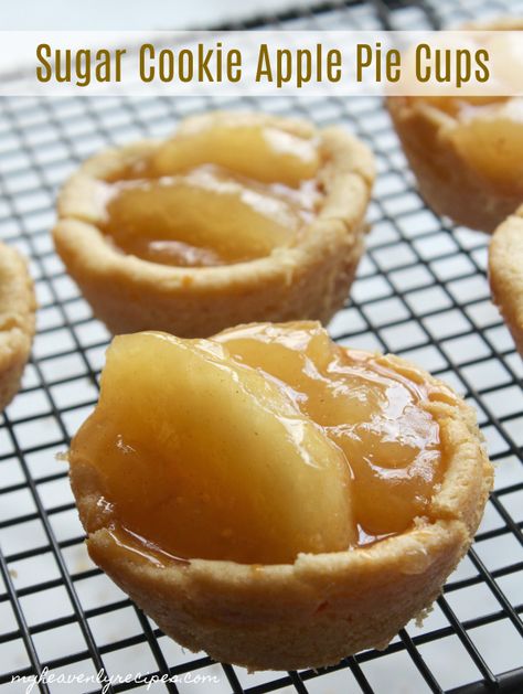 Sugar Cookie Apple Pie Cups are ready to be enjoyed with your family in just 25 minutes! Mini Apple Pie Cookie Cups, Sugar Cookie Apple Pie Cups, Sugar Cookie Mini Pies, Easy Fall Apple Desserts, Apple Pie Cookie Cups, Cookie Apple Pie, Bird Dessert, Sugar Cookie Pie, Simple Apple Pie