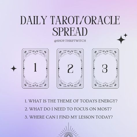 Morning time for me is extra special because it’s the time I have completely alone when everyone else in the house sleeps. I attempt guided meditation, journal, pray, enjoy my coffee while it’s still hot, squeeze in an exercise and pull some cards. These are the questions I typically ask and can be used using your favorite tarot deck or oracle deck. Whatever you’re feeling, give it a try! #shopthriftwitch #tarotspread #dailyspread #easypeasy #herbalism #spirituality #reikipractioner #sout... Daily Tarot Card Pull, Morning Tarot, Oracle Card Spreads, Meditation Journal, Tarot Reading Spreads, Morning Journal, Moon Water, Tarot Card Spreads, Morning Time