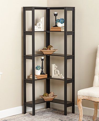 L-Shaped Corner Storage Shelving Units | The Lakeside Collection Corner Shelves Living Room Modern, Unique Corner Shelves, L Shape Shelves, L Shaped Bookshelf, L Shape Shelf, L Shaped Shelf, Corner Storage Ideas, Corner Shelves Living Room, Corner Storage Unit