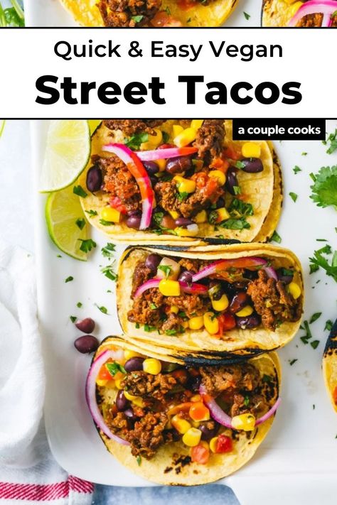 Healthy Dinner Recipes Mexican, Mexican Food Recipes Vegetarian, Vegan Dinner Easy, Vegetarian Tacos Recipes, Vegan Tacos Recipes, Plant Based Diet Meals, Quick Easy Vegan, Plantbased Recipes, Vegan Mexican Recipes