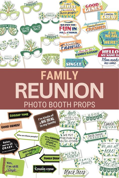 Get ready to capture the chaos and charm of family gatherings! 📸✨ Our curation is filled with quirky and fun photo booth prop ideas perfect for any family reunion. Click the link to make your next get-together unforgettable! #affiliate Family Reunion Photo Props, Family Reunion Ideas Themes Photo Booths, Family Reunion Photo Booth Backdrops, Family Reunion Photo Booth, Family Reunion Ideas Themes, Family Reunion Ideas, Diy Photo Booth Frame Family Reunion, Family Reunion Netflix Show, Family Reunion Banners