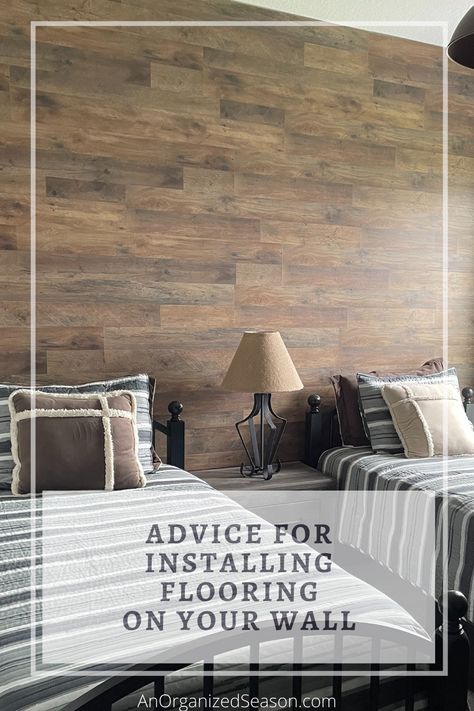 Floor Boards On Walls, Wood Flooring Accent Wall, Vinyl Flooring Accent Wall, Lvp Flooring Accent Wall, Flooring On Walls Ideas Bedroom, Floor Panels On Walls, Vinyl Plank Accent Wall, Using Laminate Flooring On Walls, Wood Flooring On Walls Ideas