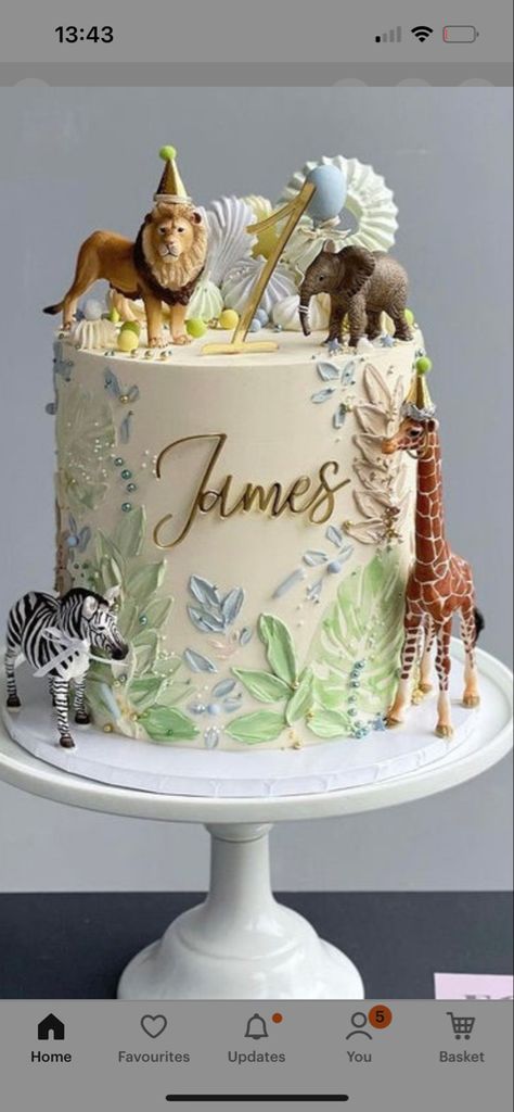 Costco Cake, Pamper Cake, Jungle Thema, Cake Topper Acrylic, Animal Birthday Cakes, Jungle Theme Birthday, Safari Cakes, Safari Theme Birthday, Make Up Cake