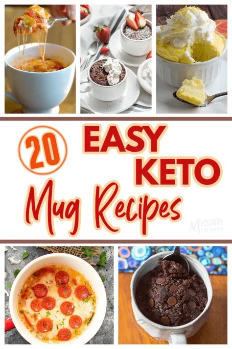 Are you living a Keto diet lifestyle, but miss those salty and sweet carb treats? Here is a list of 20 easy Keto mug recipes to help curb your carb temptations. Keto Mug Recipes, Low Carb English Muffin, Keto Chocolate Mug Cake, Keto Mug, Muffin In A Mug, Dinner Recipes Healthy Low Carb, Low Carb Maven, Sugar Free Cheesecake, Keto Mug Cake