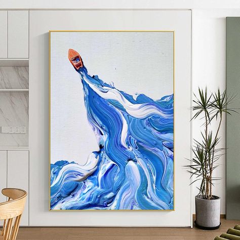 ▷ This is an Extra Large Original Boat Painting, An Abstract Painting Canoe On Beach Rowing Boat Wall Art Beach Canvas Home Decor Ocean Wave Art Gift Idea For Living Room. ▷ The works in this shop are hand-painted by artists. ☀️ Many Made to order Sizes ❤️ Texture and brush strokes you will love ☀️ Beautiful Colors will add shine to your home. ❤️ 100% Satisfaction Guarantee ✈️ 5-7 Days worldwide delivery after dispatch Note: Every painting sent is unique being handmade. What you receive is very close to what is in the image, but not exactly the same. Stay assured of the quality and colors used. In the process of creating, we'll show you photos and videos of your painting. You'll be able to express all your wishes, for example about colors and shades. And we'll make all the necessary change Beach Wall Art Painting, Painting For Beach House, Big Painting On Wall, Abstract Nautical Art, Abstract Paintings Ideas, Ocean Painting Abstract, Scrape Art Canvas, Painting Ideas On Canvas For Living Room, Rowing Painting