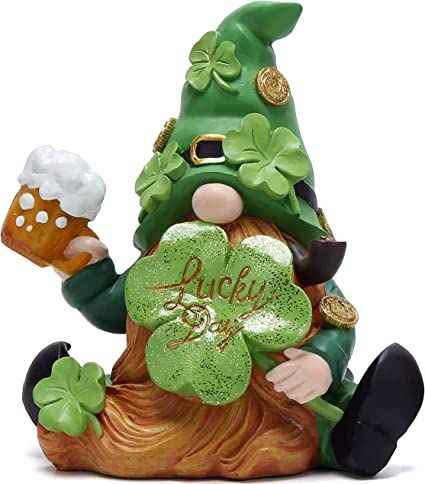 Amazon.com: Hodao Green St Patrick‘s Day Handmade Gnome 6"H Resin Standing Figurine for Spring-Irish Gnome Elf Scandinavian Yule Nordic Elf Figurine Home Holiday Decorations indoor home decor Green Gnome (Green) : Home & Kitchen Irish Gnome, Holiday Interior, Home Decor Green, St. Patrick's Day Crafts, Indoor Home Decor, Irish Leprechaun, Gnome Ornaments, Diy Gnomes, Spring Holidays