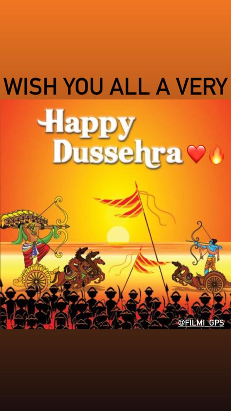 @filmi_gps wishes you all a very Happy Dussehra❤️. May the good always wins over evil🔥 . . . . . #dussehra #dussehrafestival #dussehrawishes #dussehraspecial #happydussehra #festival #vijayadashami #ram #indianfestival #ravana #celebration #india #durgapuja #navratri #culture #festivals #festive #ravan #diwali #love #art #ethnicwear #beauty #k #instagram #photography #mumbai #bhfyp #igers #bhfyp Dassera Festival Poster, Good Always Wins, Happy Dashera, Dushera Wishes, Happy Dussehra, Indian Festival, Durga Puja, Indian Festivals, Festival Posters