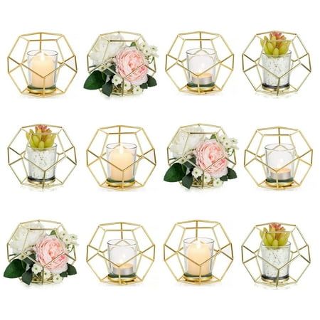 Spring Wedding Table Centerpieces, Spring Wedding Table, Gold Votive Candles, Geometric Centerpiece, Geometric Candle Holder, Geometric Candles, Bridal Theme, Bridal Shower Tables, Glass Votive Candle Holders