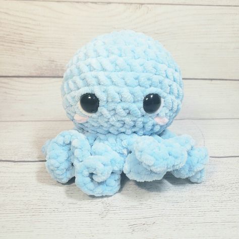 Octopus Stuffed Plush Animal Toy Plushie Crochet Handmade Amigurumi  | eBay Crochet Plushies Pattern Free Octopus, Crochet Plushies Animals, Crochet Dolphin, Crochet Stuffies, Boho Crochet Patterns, Plushie Crochet, Octopus Plush, Diy Crochet Patterns, Plush Crochet