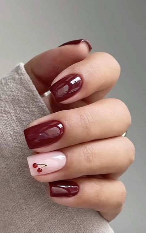 Shellac Nails Fall, Color Uva, Santa Nails, Classy Acrylic, Kutek Disney, Colourful Nails, Wine Nails, Dark Red Nails, Girly Acrylic